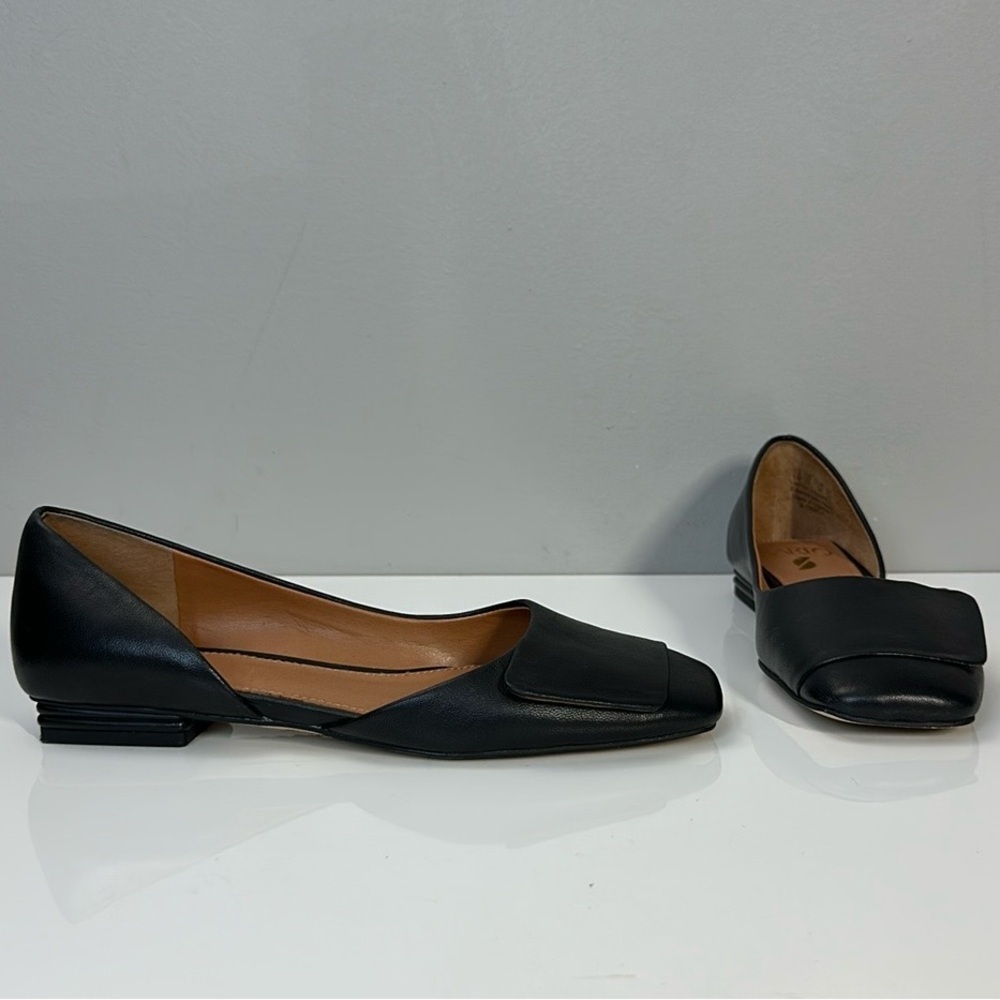 Sarto by Franco Sarto Tracy Black Leather Flats d’Orsay Size 6